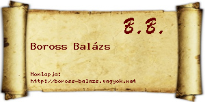 Boross Balázs névjegykártya